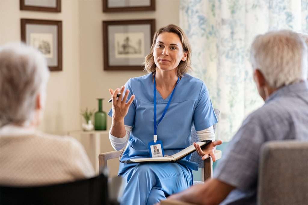 Calgary Home Care Services - Caregiver Assisting Elderly Person