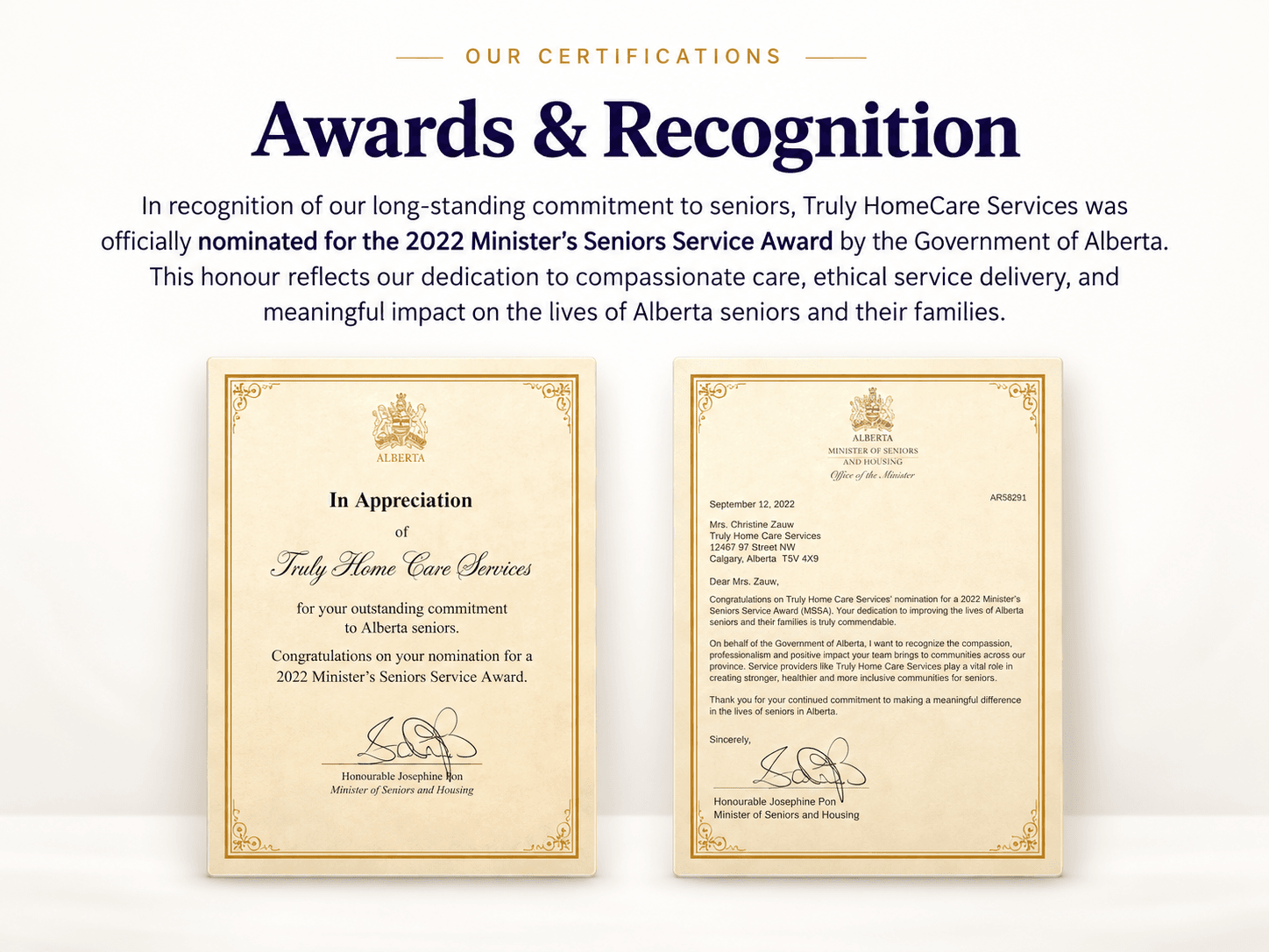 Awards & Recognition Certificates